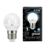 Лампа светодиодная Gauss LED Globe E27 6.5W 4100K