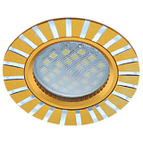  Ecola MR16 DL3183 GU5.3 Светильник встр. литой (скрытый крепеж лампы) матовое Золото/Алюм Полоски по кругу 23x78