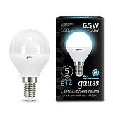 Лампа светодиодная Лампа Gauss LED Globe E14 6.5W 4100K 1/10/50
