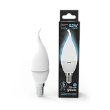 Лампа светодиодная Gauss LED 6.5вт 230в Е14 белый свеча на ветру Candle tai (104101207)