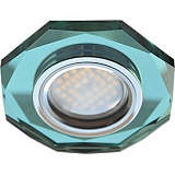  Ecola MR16 DL1652 GU5.3 Glass Стекло 8-угольник с прямыми гранями Изумруд / Хром 25x90