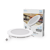 Светильник встраиваемый Gauss LED, 9W, 660lm, 4100K, Ø145x22мм, IP20, белый