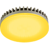 Лампа светодиодная Ecola GX53   LED color  6,1W Tablet 220V Yellow Желтый матовое стекло (ребристый алюм. радиатор) 28x74