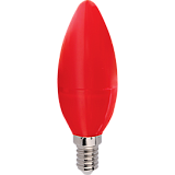 Лампа светодиодная Ecola candle   LED color  6,0W 220V E14 Red свеча Красная матовая колба 103x37