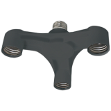 Ecola base Переходник с цоколя E27 на 3хE27 Широкий Черный