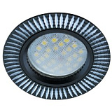  Ecola MR16 DL3182 GU5.3 Светильник встр. литой (скрытый крепеж лампы) Черный/Алюм Рифленые Реснички по кругу 23x78