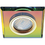  Ecola MR16 DL1651 GU5.3 Glass Стекло Квадрат скошенный край Мультиколор / Золото 25x90x90