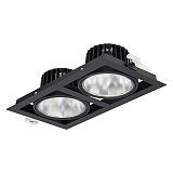 Двойной встраиваемый карданный светильник серии Accent Gridlight GD302B LED17S/PW9 PSE-E MB-MB I BK