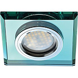  Ecola MR16 DL1651 GU5.3 Glass Стекло Квадрат скошенный край Изумруд / Хром 25x90x90