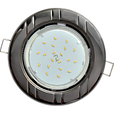  Ecola GX53 H4 светильник встраив. без рефл. "6 полос" Черный хром 43x115