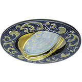  Ecola MR16 DL114 GU5.3 Светильник встр. литой поворотный Лианы Черный Хром/Золото 25x90