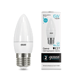 Лампа светодиодная Лампа Gauss LED Elementary Candle 6W E27 4100K 1/10/50