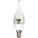 Лампа светодиодная Ecola candle   LED  4,2W 220V E14 2700K прозрачная свеча на ветру искристая пирамида 118x37