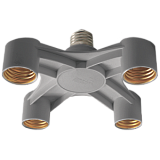 Ecola base Переходник с цоколя E27 на 4хE27 Широкий Серебряный